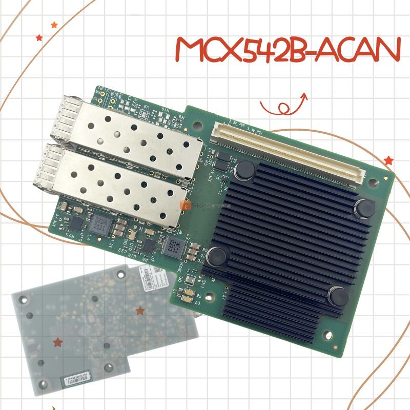 Netzwerkschnittstellenkarte MCX542B-ACAN für OCP2.0 25GbE SFP28 PCIe3.0 x8